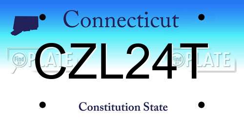 CZL24T Connecticut License Plate
