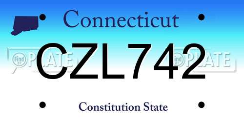 CZL742 Connecticut License Plate