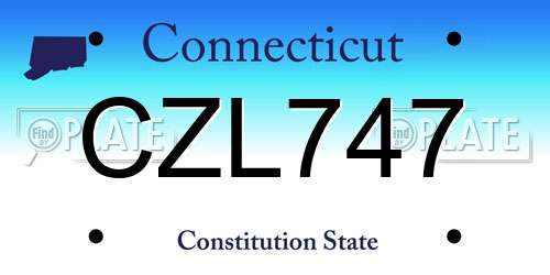 CZL747 Connecticut License Plate