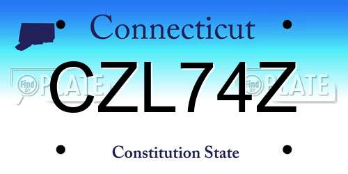 CZL74Z Connecticut License Plate