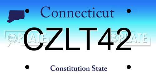 CZLT42 Connecticut License Plate
