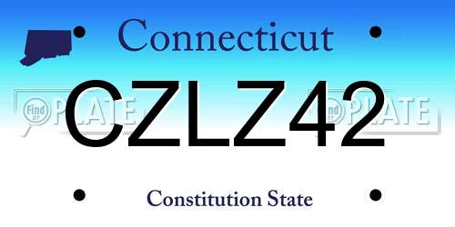 CZLZ42 Connecticut License Plate