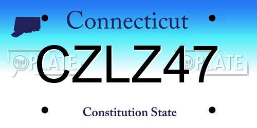 CZLZ47 Connecticut License Plate