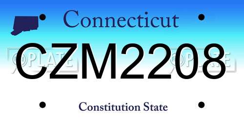 CZM2208 Connecticut License Plate