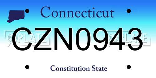 CZN0943 Connecticut License Plate