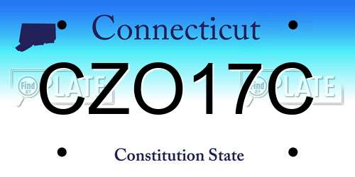 CZO17C Connecticut License Plate