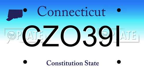 CZO39I Connecticut License Plate