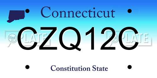 CZQ12C Connecticut License Plate