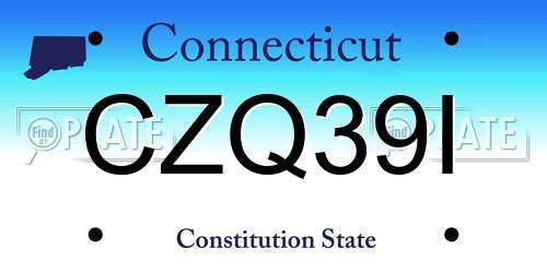 CZQ39I Connecticut License Plate
