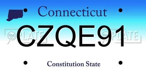 CZQE91 Connecticut License Plate