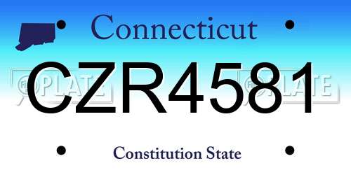 CZR4581 Connecticut License Plate