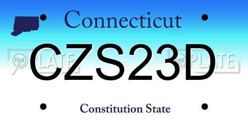 CZS23D Connecticut License Plate