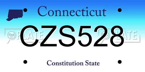CZS528 Connecticut License Plate