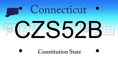 CZS52B Connecticut License Plate