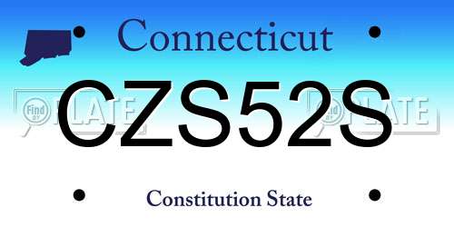 CZS52S Connecticut License Plate