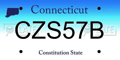 CZS57B Connecticut License Plate