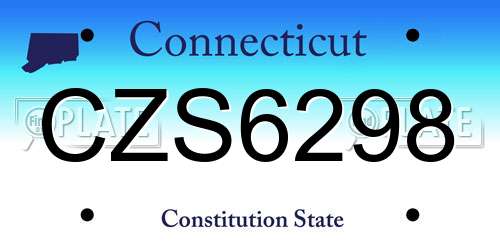 CZS6298 Connecticut License Plate