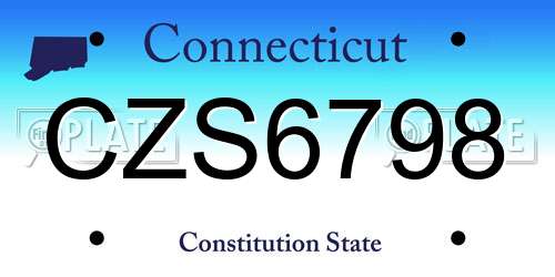 CZS6798 Connecticut License Plate