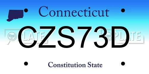 CZS73D Connecticut License Plate