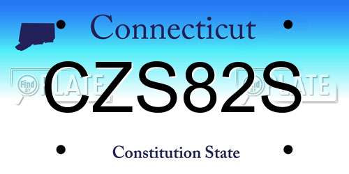 CZS82S Connecticut License Plate