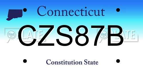 CZS87B Connecticut License Plate