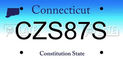 CZS87S Connecticut License Plate