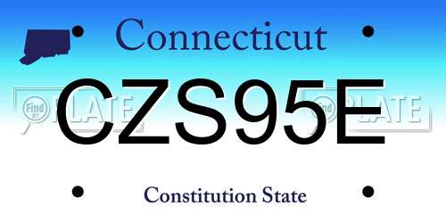 CZS95E Connecticut License Plate