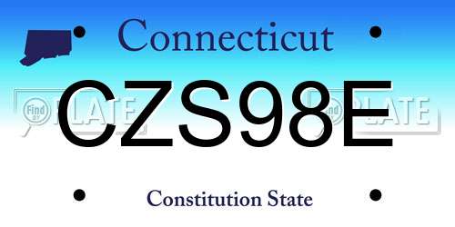 CZS98E Connecticut License Plate