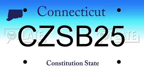 CZSB25 Connecticut License Plate