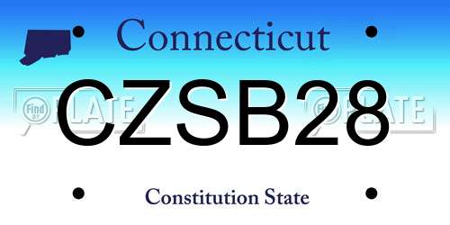 CZSB28 Connecticut License Plate