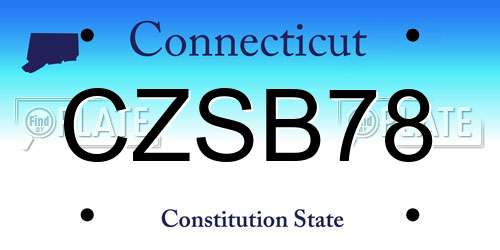 CZSB78 Connecticut License Plate