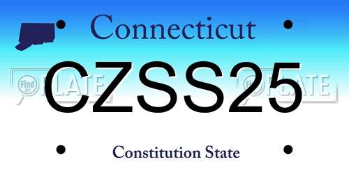 CZSS25 Connecticut License Plate