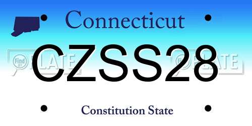 CZSS28 Connecticut License Plate