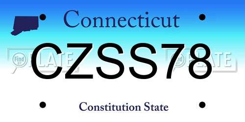 CZSS78 Connecticut License Plate