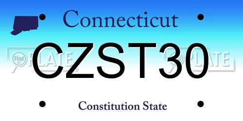 CZST30 Connecticut License Plate