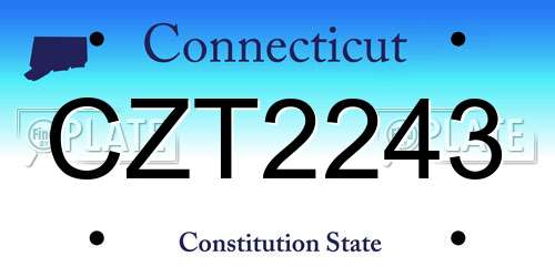 CZT2243 Connecticut License Plate