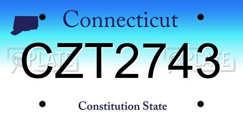 CZT2743 Connecticut License Plate