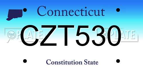 CZT530 Connecticut License Plate