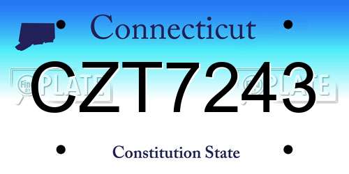 CZT7243 Connecticut License Plate