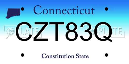 CZT83Q Connecticut License Plate