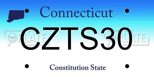 CZTS30 Connecticut License Plate