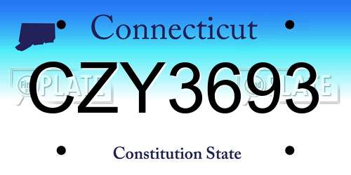 CZY3693 Connecticut License Plate