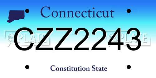 CZZ2243 Connecticut License Plate