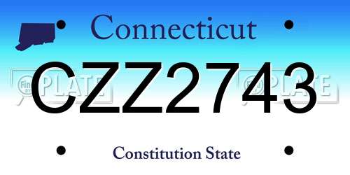 CZZ2743 Connecticut License Plate