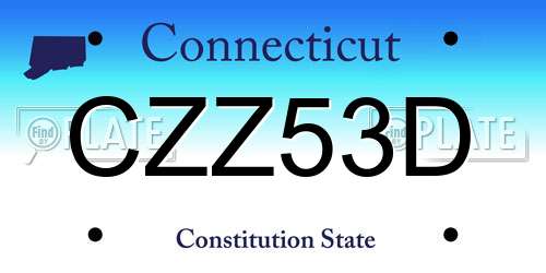 CZZ53D Connecticut License Plate