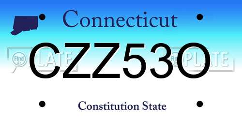 CZZ53O Connecticut License Plate