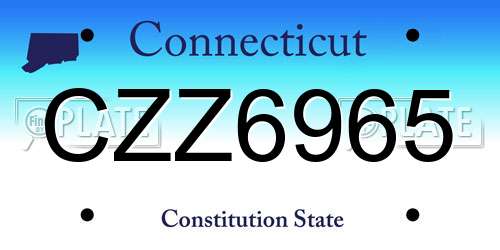 CZZ6965 Connecticut License Plate