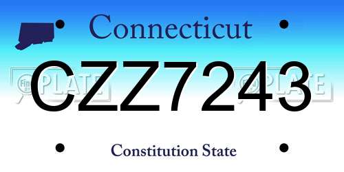 CZZ7243 Connecticut License Plate