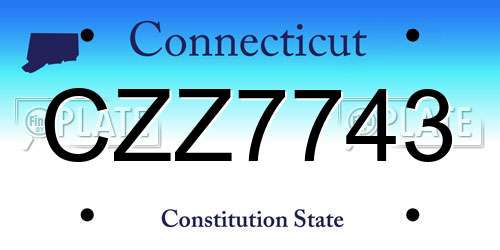 CZZ7743 Connecticut License Plate