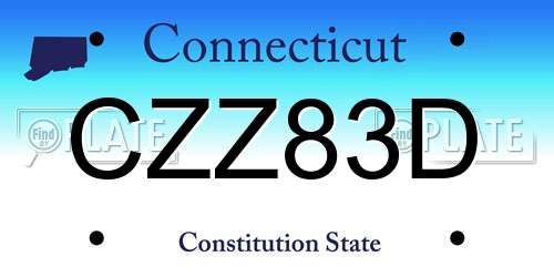 CZZ83D Connecticut License Plate